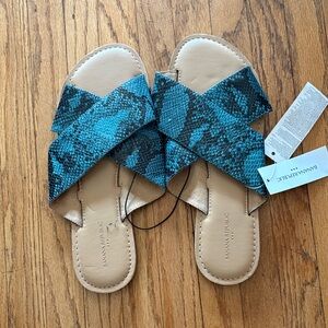Banana Republic Teal Snake Print Sandals